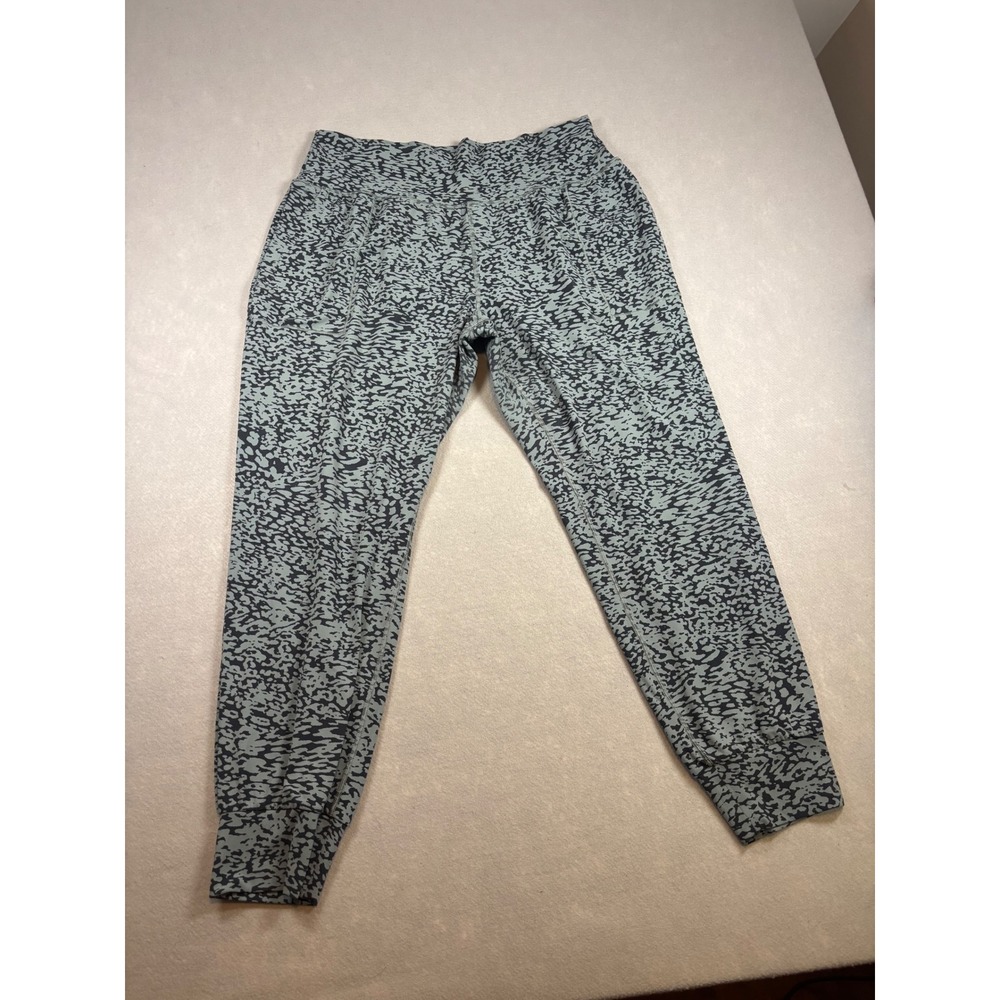 Athleta Salutation Jogger Womens XL Grey Black Leopard Print High Rise Pants